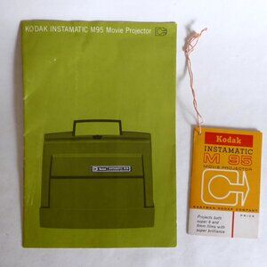 VINTAGE KODAK INSTAMATIC M95 MOVIE PROJECTOR MANUAL GUIDE BOOKLET HANGTAG